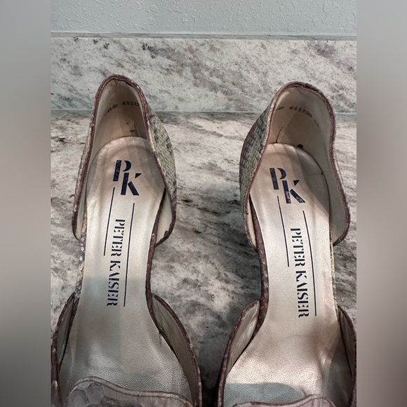 Peter Kaiser snake skin print women's heels Sz 4.5 - Picture 6 of 11